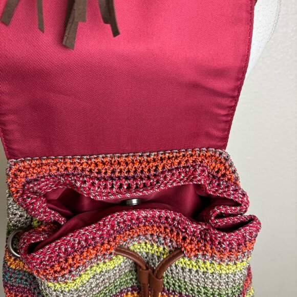 The Sak Avalon Convertible Crochet Backpack  Multicolor Like NEW